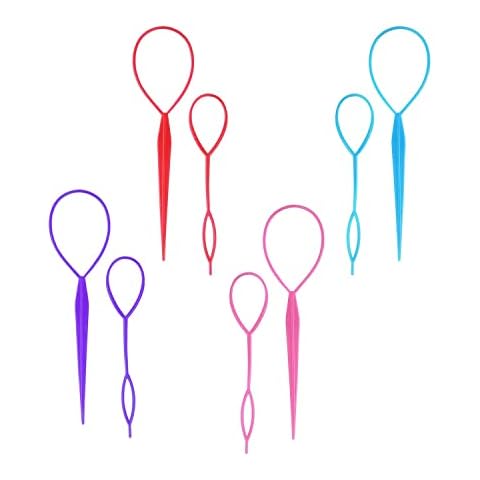Hair Braiding Tool,Ponytail Holders,Topsy Tail Hair Tool, 8pcs Hair Braiding Tool Topsy Tail Loop French Braid Loop Tool Topsy Tail Kit, 4 Colors Cover