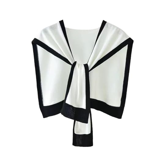 Women's Colorblock Knitted Shawl Wrap, Soft Lightweight Cape Scarf, Stylish Summer Cover-Up for Travel, and Daily Casual Wear