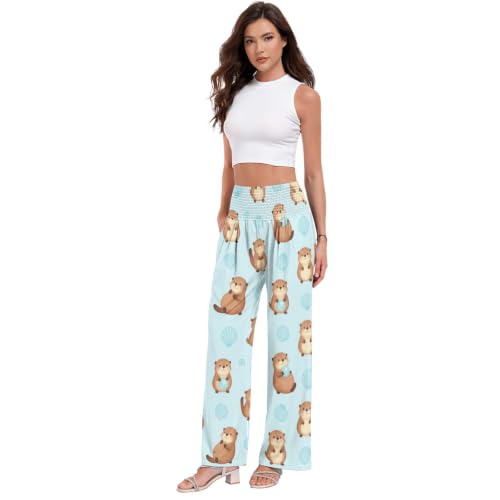 Pantalon femme palazzo FRODOTGV pour silhouette élancée avec rangement