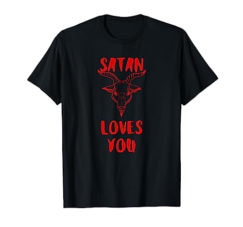 Satan Loves You Cabeza de cabra Camiseta