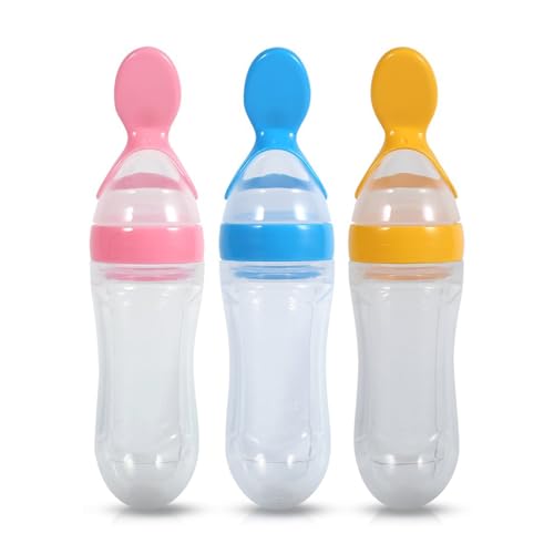 Cuchara Para Biberón Para Bebés, Biberon Cuchara, Cuchara Dispensadora Alimentos,Biberón Para Bebé Con Cuchara, Dispensación De Comida Para Bebés Botella Bebé De Silicona Alimentador.