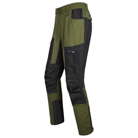 fit space Men's Reinforced Hiking Pants Tapered Zip Off Trekking Pants Convertible Vented (Olive,Large) Cover