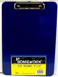 A+ Homework Plastic Clipboard - 12. 5" x 9"