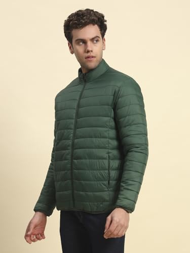 Image of Cantabil Reversible Jacket for Men | Premium Casual Jacket Smart Fit Mock Neck Nylon Fabric Solid Pattern (P MJKT00249)