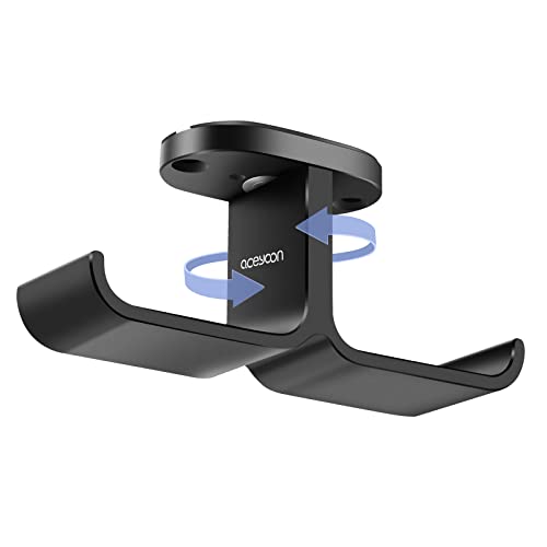 aceyoon Dual Headset Halterung, [Aktualisierte Version] Kopfhörer Ständer Drehbar zu 90 Grad Positionierung Kopfhörer Halter Universal Headphone Stand Aluminium für alle Gaming Bluetooth Kopfhörer Cover