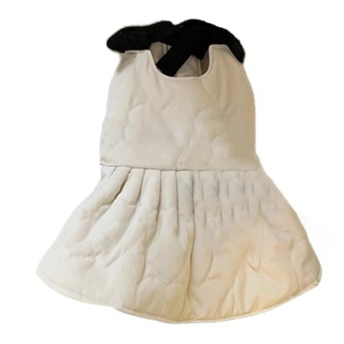 AttRex かわいい 犬服 秋冬 ドレスワンピース お姫様 スカート 洋服 ドッグウェア コート 暖かい 防寒 小型犬 中型犬 ウェディング パーティー 記念撮影 お出かけ 散歩 (XL,ホワイト)