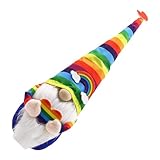 SHINEOFI Poupée GNOME Arc-en-Ciel sans Visage 1 Pièce en Matériaux Solide, Décoration de Bureau et Table, Accessoire Photo pour Intérieur et Fête de Noël, Figurine Décorative Lutins