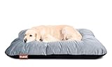 WUFSIE Rectangular Reversible Dog Bed Large Size - 70 x 100 Cm, Premium Velvet, Black + Grey