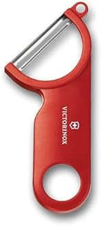 VICTORINOX(ビクトリノックス) ピーラー 食洗機対応 ポテトなどの野菜やフルーツの皮を楽にむけるピーラー ストレート レッド 芽取り付きの人間工学に基づいた軽量ハンドル ポテトピーラー 7.6073