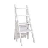 Libreria Pieghevole in Legno Sedia con Scala Mobili da Cucina Scaletta per Scuola Sedia con Scala Convertibile Sedia con Gradino