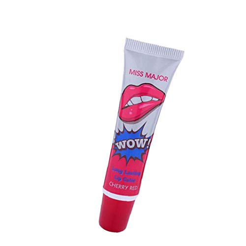 Tattoo Magic Color Peel Off Mask Lip Gloss Tint Waterproof Lip Gloss for Women Girls (Cherry Red)