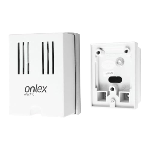 Timbre zumbador 230V, dimensiones 60x40x40mm, ideal para alertas y comunicación en entornos residenciales y comerciales.