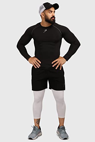 Image of FUAARK Men's Full Sleeve Compression T-Shirt - Athletic Base Layer for Fitness, Cycling, Training, Workout, Tactical Sports Wear