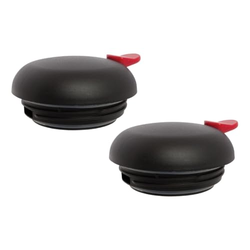 Soro Essentials Set of 2 Push Button Carafe Lids - Fits 1.2/1.5/2.0L Thermal Carafes - Black Plastic Lids for Hot Beverages