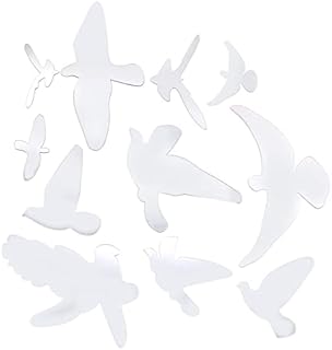 LERANXIN Acrylic Mirror, 10 Pcs Mirror Sticker, Silver Bird Mirrored Wall Art of Different Shapes, Acrylic Wall Mirror, Suitable for Bathroom, Corridor, Living Room
