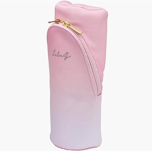 Image of Sonic Utlim Sma-Sta Lilou G Pen Case + Pentel EnerGel Clena Pen Bundle, Kawaii Makeup Bag, Pencil Pouch Flips Open Into Stand for Smartphone, Cosmetics, Art Supplies, and more, FD-3417-P, Pink