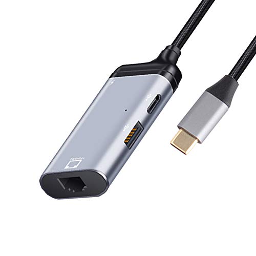 Puerto de datos USB C a Gigabit Ethernet RJ45 Lan conector para televisión y PC 4