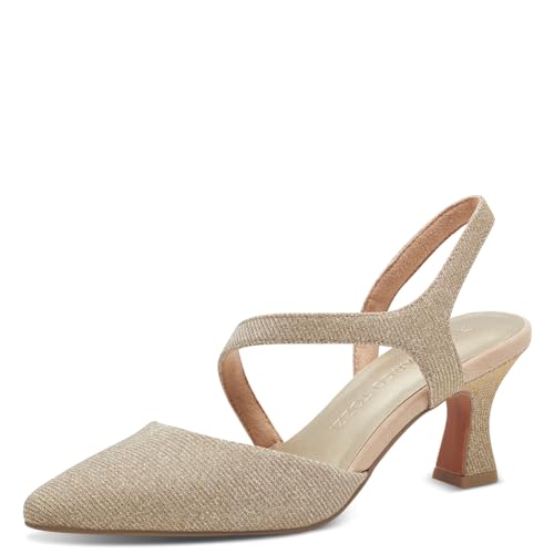 Chaussures plates MARCO TOZZI slingback platine idéales pour vos tenues d'été et cérémonies
