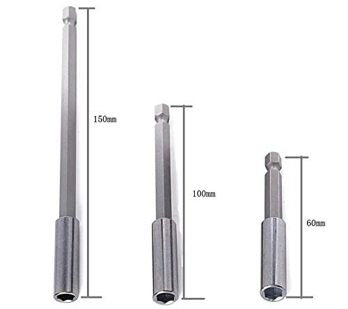 Miniatura 3 de Juego de 9 extensiones magnéticas para brocas de 2 a 4 a 6 pulgadas, vástagos hexagonales universales de 14 que se adaptan a la mayoría de taladros