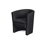 KHG Cocktailsessel Schwarz - Kunstleder, 73 * 78 * 60 cm, Sitzhöhe ca. 42 cm, Sitzbreite ca. 46 cm, Schaumpolsterung, Schlichtes & Zeitloses Design, ideal für Wohnzimmer, Leseecke oder Gästezimmer