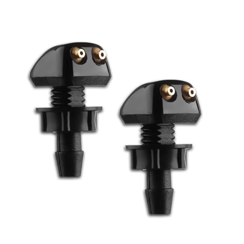 Unifizz 2 boquillas de lavado de parabrisas delantero, pulverizador de agua de doble agujero con columna recta, boquilla limpiaparabrisas, apto para la mayoría de los coches, juego de boquillas de