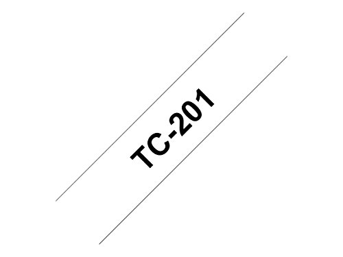 Ruban TC 12 mm noir sur blanc compatible étiqueteuse p touch longueur 7m7