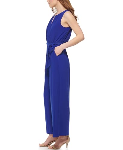 Image of Vince Camuto Women's Sleeveless Keyhole Tie Waist Jumpsuit