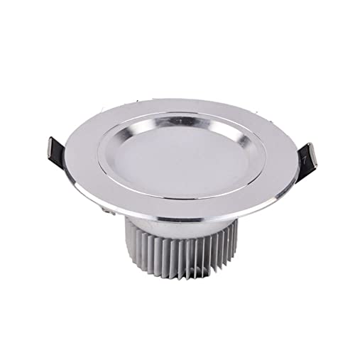 Faretti da Incasso a soffitto Rotondi Ultra Luminosi a LED con Bordo Argentato, 6000K, Senza strobo, faretti integrati, Illuminazione Commerciale per corridoio, Soggiorno, lampade a Pannello, rac