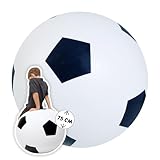 alldoro 60298 XXL Fußball Ø 75 cm groß, aufblasbarer Spielball mit mega Sprungkraft, Kinderball aus Gummi, Indoor & Outdoor