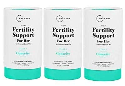 Premama Fertility Supplement For Women - Myo Inositol Powder With Folate To Increase Fertility , Vitamin B12 To Aid Conception, Prenatal Support, Drink Mix, Vegan Gluten Free - 28 Servings (3 Pack) #TOP3