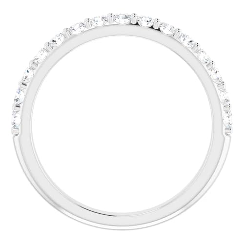 Pompeii 1/2Ct Lab Grown Diamond Stackable Anniversary Wedding Ring 14k White Gold ((G-H),I(1))3