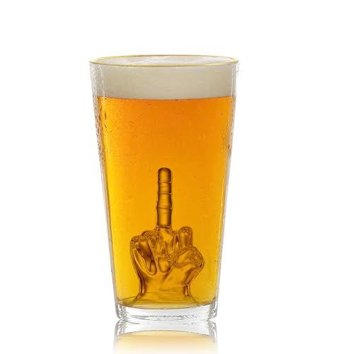 RUGLUSH Pint Glasses – Middle Finger Beer ...