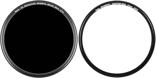 Filtro de vidrio óptico templado Kase de 46 mm con anillo rojo para fotografía de larga exposición.