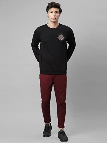 Image of Rigo Fleece Printed Round Neck Sweatshirt for Men | Full Sleeves Sweatshirt for Men | Casual Wear & Stylish Sweatshirts for Men