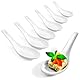 com-four® 6x Asiatische Suppenlöffel - Reislöffel aus weißem Porzellan - Servierlöffel für Reisschalen, Ramen, Vorspeisen, Desserts - Porzellan-Löffel-Set - Dim-Sum-Löffel (6 Stück - weiß)