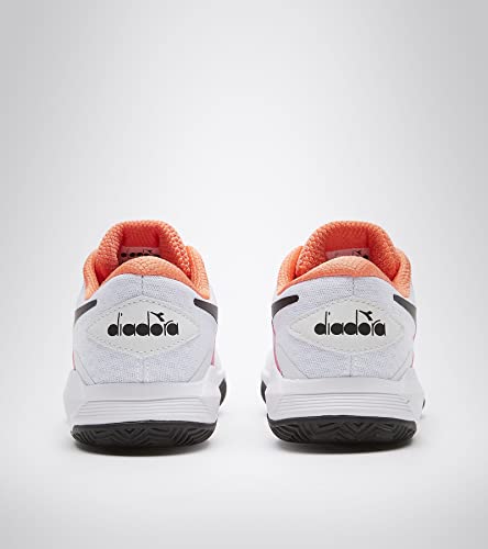 Diadora Trofeo W All Ground Pickleball Tennis Shoes (White/Black/Vermillion)3