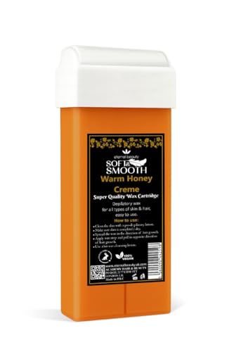 Warm Honey Creme Wax Cartridge for Hair Removal - 100g Roll-On Depilatory Wax by Eternal Beauty | For All Skin & Hair Types | Vegan, Easy to Use, Professional Waxing Refill for Wax Heater