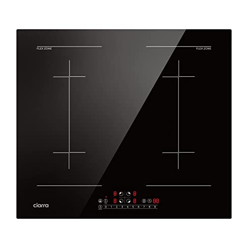 CIARRA Plaque Induction 4 Foyers - Table de Cuisson Encastrable - 7200W - Zones Flexibles - Booster...