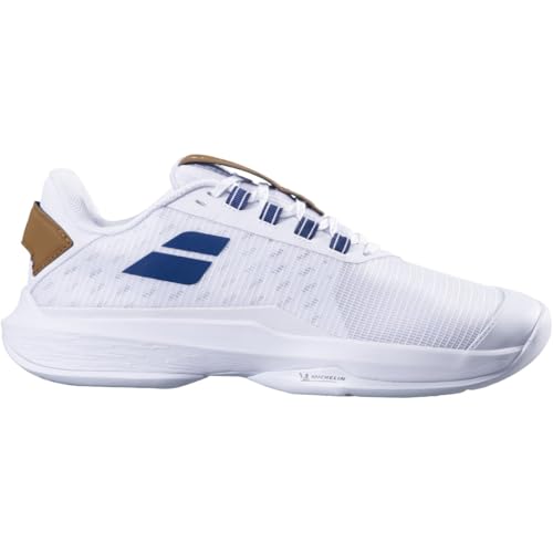 Babolat Men's Jet Tere 2 All Court Wimbledon Limited Edition Tennis Shoes, White/Blue Navy (US Men's Size 10.5)