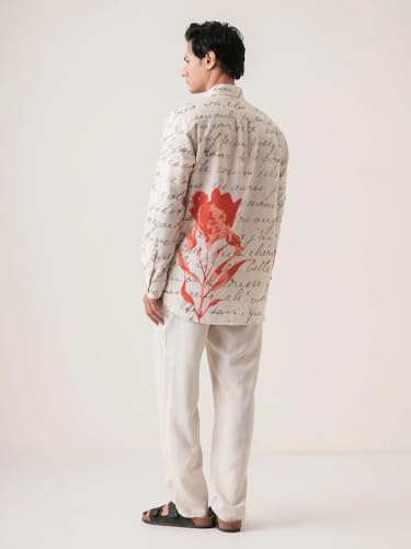 Image of Pinkmint Men Printed Cotton Flex Shirt | Stylish Designer | Regular Fit Floral & Abstract Print Shirt for Men (Available in Plus Size)