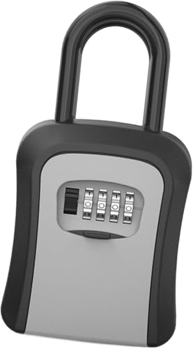 Schlüsseltresor, 4-Stellige Zahlencode Schlüssel, mit Bügel Wetterfest - Wandmontage/Aufhängung Schlüsselkasten Schlüsselsafe, Key Lock Box, für Büro, Zuhause, Garage