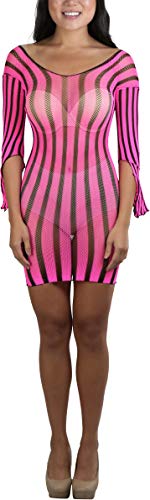Image of ToBeInStyle Women's Stretch See Through Fishnet Novelty Mini Rave Party Dress