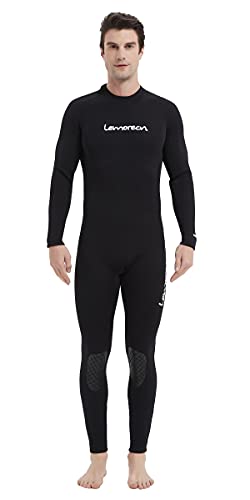 Lemorecn Mens Wetsuits Jumpsuit Neoprene 3/2Mm Full Body Diving Suit (3031Black-M) #TOP2