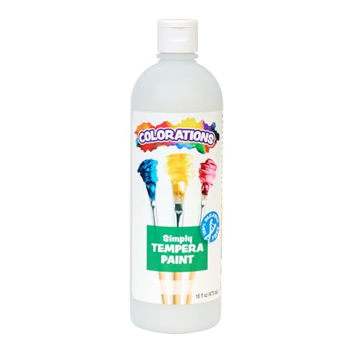 Colorations Paraben-Free Tempera Paint for Kids White 16 oz Bottle