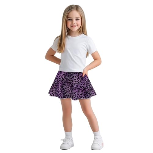 YEXIATODO Purple Leopard Print Girls Skorts Size 10 Flowy Butterfly Athletic Shorts Golf Skirts with Pockets Kids A Line Pleated Tennis High Waisted Tummy Control Athletic Skirts Dresses