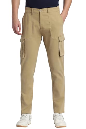 Image of Dennis Lingo Mens Cotton Lycra Mid Rise Relaxed Fit Solid Trousers