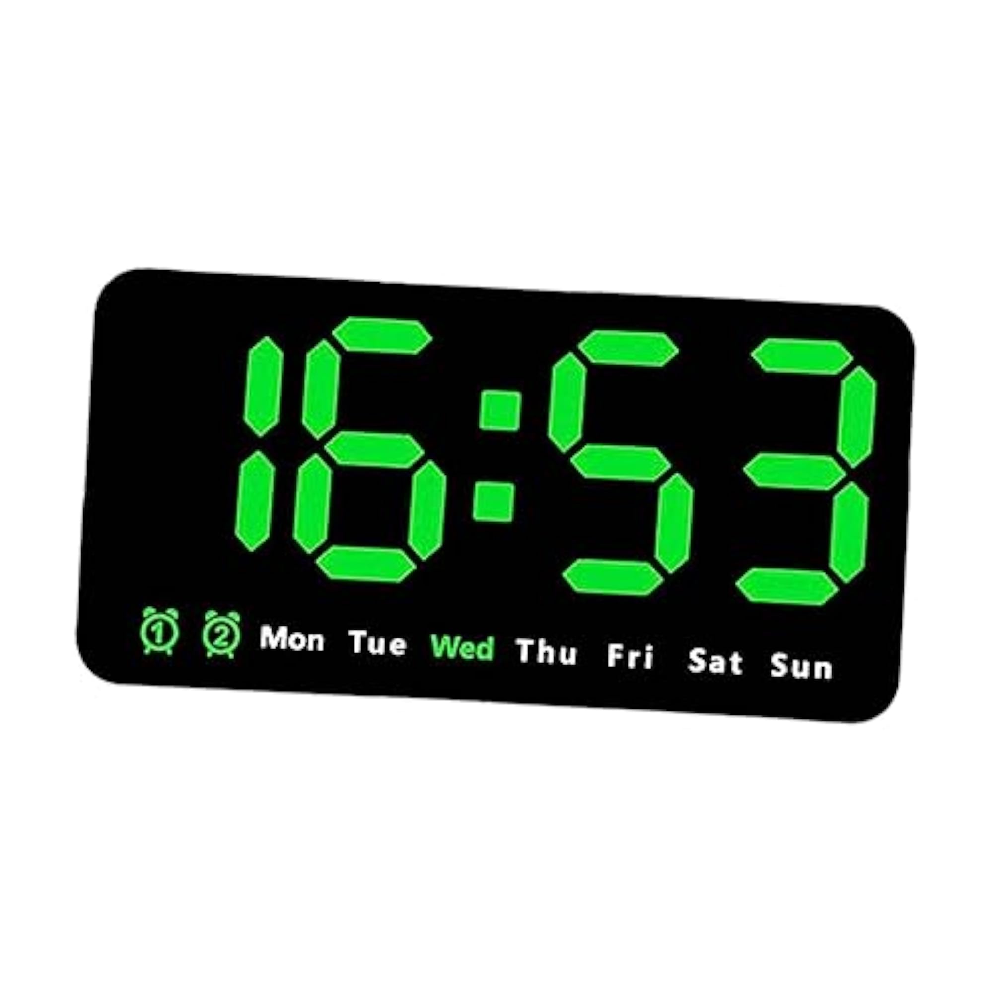 Dimmable LED Desktop Alarm Clock, Green
