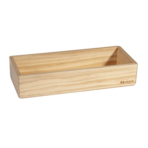 SIGEL BA400 magnetische Stifteschale, beige, 17,5 x 4 cm, Massivholz Pinie, für Whiteboards und Glasmagnettafeln
