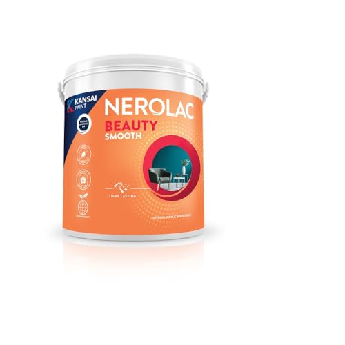 Image of Nerolac Beauty Smooth Interior Emulsion Paint (4L) | White | Smooth Matt Finish| Value-priced | Long lasting | Ease of Application|5 years performance warranty| Wall Paint for Living Room, Bedroom