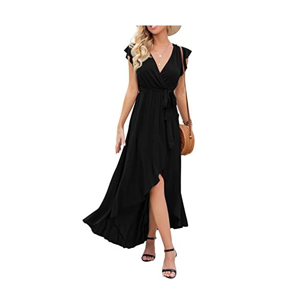 GRECERELLE-Womens-Summer-Floral-Print-Cross-V-Neck-Dress-Bohemian-Flowy-Long-Maxi-Dresses GRECERELLE Women's Summer Casual Cross V Neck Dress Bohemian Flowy Long Maxi Dresses Black-Large